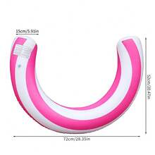 Flotador inflable en forma de semicírculo en U, cama flotante inflable arqueada de PVC grueso con rayas - Multicolor - Ver 11