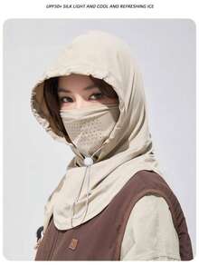 Bộ mũ chống nắng nữ nhẹ, thoáng khí, kiểu dáng thường ngày, mũ đi biển unisex, mũ che mặt, mũ đội đầu, thích hợp cho lái xe và đạp xe. - A - Xem 13