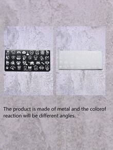 1pc Nail Art Stamping Plate, Landscape, Animal, Puppy, Floral Pattern Stainless Steel Nail Stamping Template Tool - Silver - View 3