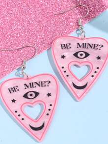 1 Pair Elegant Versatile Casual Personalized Letter & Heart Hollow Out Earrings, Valentine's Day - Letters Love - View 2