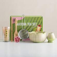 1件/7件套莲花窑烧制抹茶茶具，包含抹茶碗、抹茶筅、抹茶杯、搅拌棒、茶匙、茶碗套装、抹茶冲泡工具、甜点及饮品制作工具、日式礼盒、松代抹茶搅拌套装、抹茶爱好者礼品 - 彩色 - 查看 12