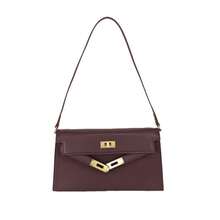 Women's Bag With A High-End, Light-Luxury, Fashionable Design, New Genuine Leather Crossbody Bag, Versatile For Commuting, Single-Shoulder Underarm Bag - Black With Gold Hardware - Comes With Gift Box - 2 Shoulder Straps - View 3
