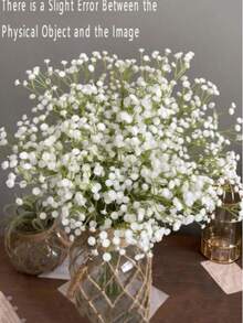 30/20 Bunches Realistic UV-Resistant Plastic Artificial Star Flowers, Fluffy White Satin Blooms, Soft Stems, Suitable For Boho Style Floral Decor, DIY Crafts, Home, Kitchen And Wedding/Thanksgiving Decorations, DIY Wreath Decor, As Well As Wedding, Home, Kitchen And Office Floral Arrangements - Multicolor - View 1