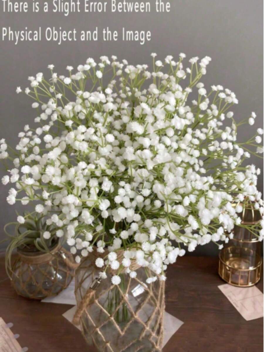 30/20 Bunches Realistic UV-Resistant Plastic Artificial Star Flowers, Fluffy White Satin Blooms, Soft Stems, Suitable For Boho Style Floral Decor, DIY Crafts, Home, Kitchen And Wedding/Thanksgiving Decorations, DIY Wreath Decor, As Well As Wedding, Home, Kitchen And Office Floral Arrangements - Multicolor - View 1