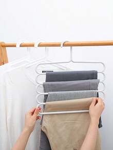 1/3/5/7pcs Five Layer Pants Rack, Home Wardrobe, Hanging Pants, Scarves, Storage Rack, Anti Slip Multi-Layer Scarf Rack, Tie Rack, Suitable For Storing Pants, Scarves, And Ties - Multicolor - View 2