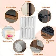 Protectores de silicona autoadhesivos transparentes, amortiguadores de pared, muebles, refrigeradores, puertas de gabinetes, vidrio, amortiguan el ruido y evitan choques - C - Ver 7