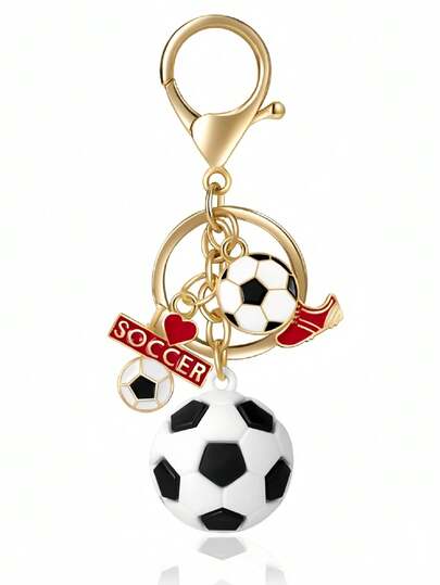 1pc Joyline Football Gift, Interesting Football Keychain, Unisex Mini 3D Football Trophy Pendant Keychain