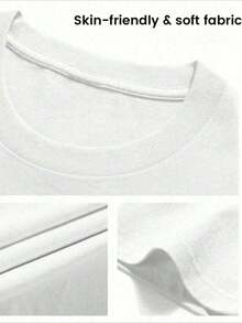 T-shirt à manches courtes imprimé << CHICKA BOOM », disponible en noir et blanc, idéal en toutes saisons, pour les activités de plein air, la maison, le sport, les sorties, les vacances et le travail. 100 % coton. T-shirt classique à manches courtes oversize en coton épais imprimé. Tenue décontractée pour femme, parfaite pour les festivals. - Blanc - Voir 3