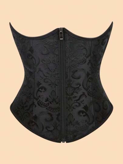 1 chiếc đai nịt eo jacquard có khóa kéo, áo corset định hình eo cài nút dành cho nữ, phù hợp cho trang phục dự tiệc.