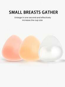 One Pair Of Women's Invisible Silicone Breast Pads, Waterproof And Push-Up Type, With Thickened And Soft Padding, Suitable For Bikinis, Swimwear, Wedding Dresses And Everyday Wear. - Multicolor - View 3