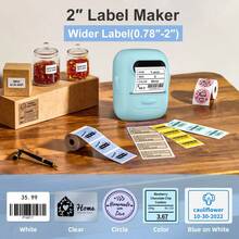 Marklife P50 Mini Portable Label Printer Support 12-50mm Labels Self-Adhesive Thermal Printer Inkless Sticker Adhesive Printing Machine Label Maker Labeller - Multicolor - View 7