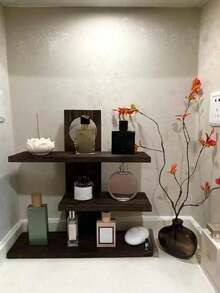 1 Peça Suporte de Exibição de Joias de Madeira Multiníveis, Organizador Decorativo de Estilo Vintage para Colares, Pulseiras, Anéis, Brincos, Fragrâncias, Velas, Acessórios de Mesa - Castanho - Visão 4