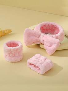 1 Bộ, 4 món gồm băng đô SPA, băng đeo cổ tay, dây buộc tóc khi rửa mặt, khăn che tay áo, khăn quấn cổ tay, băng đô, băng đeo cổ tay khi rửa mặt, dành cho phụ nữ và bé gái để ngăn chất lỏng chảy xuống tay khi trang điểm. - Nhiều màu - Xem 2