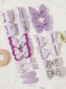 14件套自然风发饰套装，款式多样，时尚百搭 - 混合色 - 查看 1