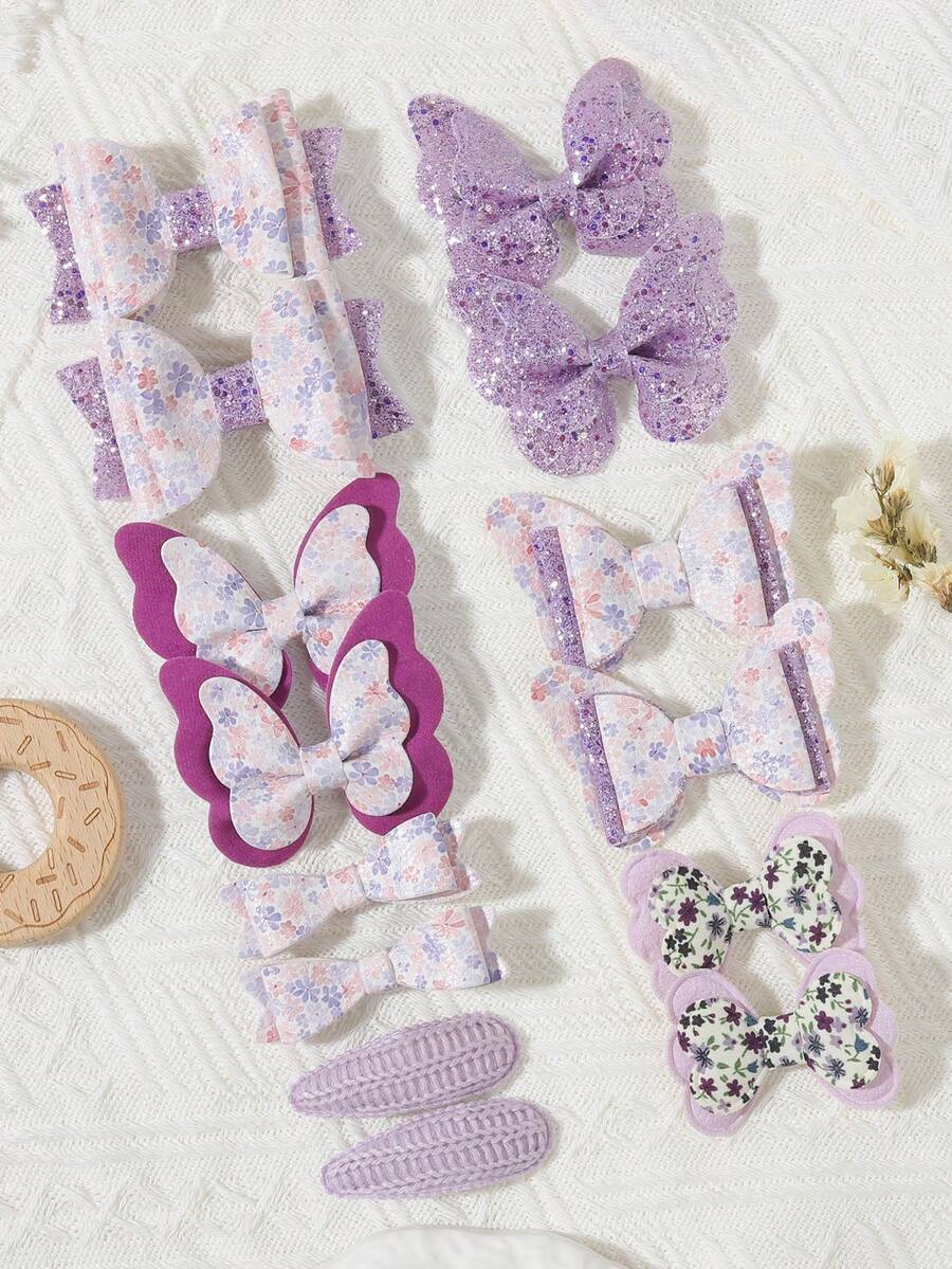 14件套自然风发饰套装，款式多样，时尚百搭 - 混合色 - 查看 1