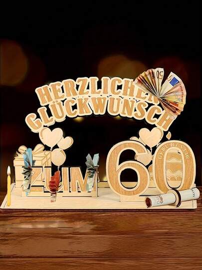 1pc Wooden 18/20/30/40/50/60/70/80 Years Old Birthday Party Centerpiece Decor, Assorted Numeric Birthday Decorations, German 18-80 Birthday Gift, Wooden Birthday Decor, Wooden Dining Table Centerpiece, Party Table Centerpiece, Birthday, Anniversary, Carnival Theme, Multipurpose Holiday Celebration, No Power Required, No Lights Or Currency Included (Decorative Only)