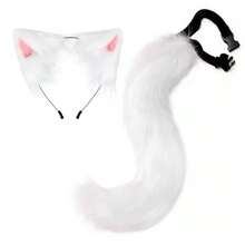 Bộ trang phục cáo nhiều màu sắc, phụ kiện cosplay động vật dễ thương bao gồm băng đô tai mèo và đuôi cáo. - Nhiều màu - Xem 7