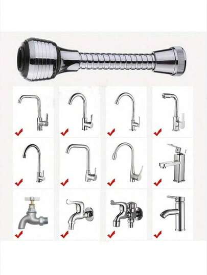 1/2 cái đầu vòi tiết kiệm nước xoay 360°, vòi sen tiết kiệm nước áp lực cao hai chế độ, đầu phun chống bắn nước bằng nhựa, không cần nguồn điện, phụ kiện phòng tắm