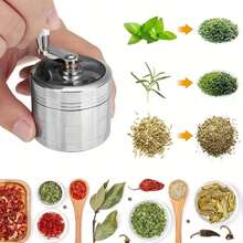 Manual Stainless Steel Grinder - Heavy-Duty Handheld Grain, Spice And Coffee Grinder, Ultra-Fine Powder, Super Magnetic Lid, Sharp Teeth, Suitable For Kitchen And Camping, No Electricity Required, Kitchen Grinder - Multicolor - View 2