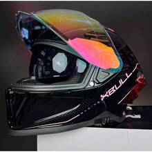 "Casco para Moto Xbull Quantum Mujer – Diseño Negro/Rosa Brillo, Ideal para Dama" - Negro/Rosa1 - Ver 5