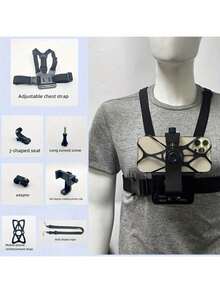 Adjustable Chest Harness Phone Holder Phone Holder Chest Front Mounted With Shock Cord Suitable For Cycling Running Vlogging POV Phone Stand Fits Action Cameras Mother's Day Gift - Multicolor - View 13