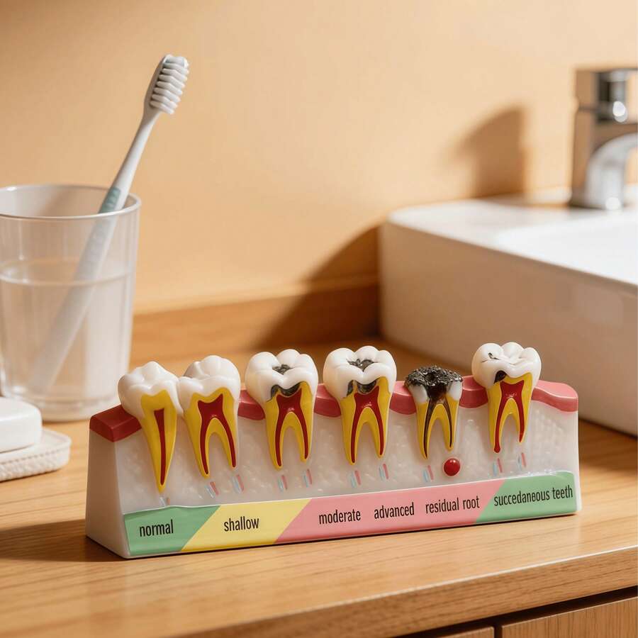 Mô hình sâu răng theo từng giai đoạn, dụng cụ giáo dục về quá trình sâu răng, phù hợp cho trẻ em và người lớn, dụng cụ hỗ trợ giảng dạy tại phòng khám nha khoa, mô hình minh họa giải phẫu răng, quà tặng học tập về vệ sinh răng miệng. - Xem 1