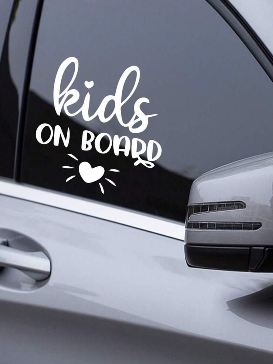 1pc Heart & Slogan Graphic Car Sticker - A - View 1