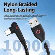 90 Degree Angled USB-C Data Cable, Supports Fast Charging, Compatible With Huawei, PD Fast Charge, Compact Design, Good Flexibility - Multicolor - View 8
