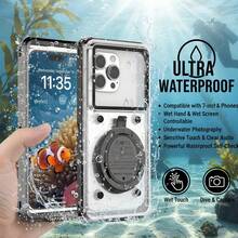 通用型6.9英寸防水潜水手机壳，带自检功能、水下触控和支架，适用于所有手机型号，防震防摔。 - 彩色 - 查看 5