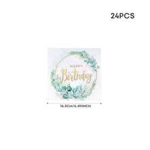 Plant-Themed Disposable Tableware Set, Including 7/9 Inch Paper Plates, Paper Cups, Paper Napkins, Suitable For Birthday Parties, Festivals, Gatherings, Picnics, Celebrations, Wedding Tea Ceremonies, Graduation Ceremonies - How Many - View 9