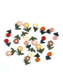 20pcs 3cm Approx. Multi-Color Mini Fabric Flower Patches, Handmade DIY Sewing Accessories For Clothing, Hats, Scarves, No Adhesive Backing - Multicolor Mixing - View 1