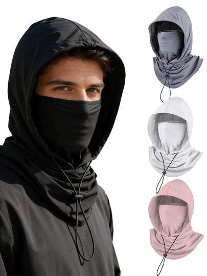 1pc Unisex Summer Sun Protection Face Mask, Ice Silk Full Face Cover Neck Gaiter, Breathable Outdoor Headwear For Daily Wear, Hiking, Fishing, Etc.