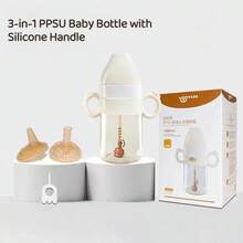Bộ bình sữa 3 trong 1 chất liệu PPSU cao cấp, dung tích 240ml/300ml, có bi trọng lực và tay cầm, bình sữa đa chức năng, cốc có ống hút và vòi uống, món quà hoàn hảo cho các bà mẹ mới sinh giúp việc cho bé bú dễ dàng hơn. - Nhiều màu - Xem 14