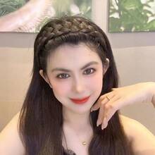 五股编织宽发带，手工编织女士发带 - 彩色 - 查看 2