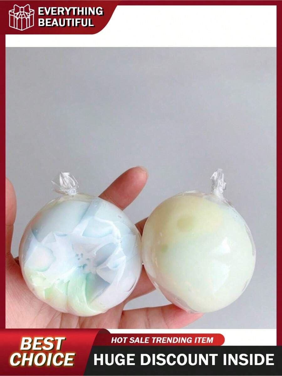 5/3/1 PCS Handmade Crispy Shell Squishy Ball Slow Rebound Sensory Squeeze Toy, Wax Skin Texture Stress Relief Ball, Soft Clay Filled Aesthetic Desk Relaxation Toy With Satisfying Sound, Decompression Ball For Anxiety Tension Relief, Portable Handheld Squeeze Toy, Creative Desktop Ornament Stress Reliever For Home Office Daily Use, Ideal Holiday Gift And Relaxation Prop - 彩色 - 查看 1