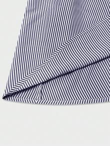 Blue Striped Ruffle Hem Tube Dress - Mini Beach Vacation Dress With Front Tie Elegant Black Summer - Black - View 5