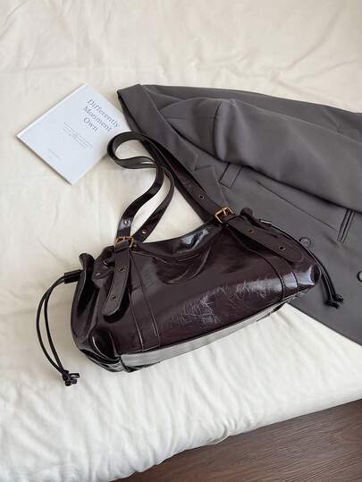 Bolso de hombro de gran capacidad, nueva llegada de bolso de mano, estilo minimalista y elegante, bolso de moda vintage para mujer, sin colgante