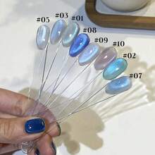MIANEL GEL Sơn móng tay gel mắt mèo hạt thủy tinh xanh dương mới mùa hè 12ml, sơn móng tay pha lê xanh, đèn UV cho móng tay xanh, làm móng mùa xuân & đông, làm móng ngày Valentine, dụng cụ làm móng tại salon. - Nhiều màu - Xem 4