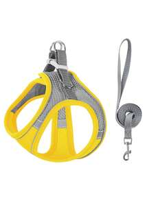 Reflective Vest-Style Dog Leash For Kittens, Small Dogs & Cats, Chest Harness Leash To Prevent Pulling, Escape-Proof For Small Pets - Multicolor - View 12