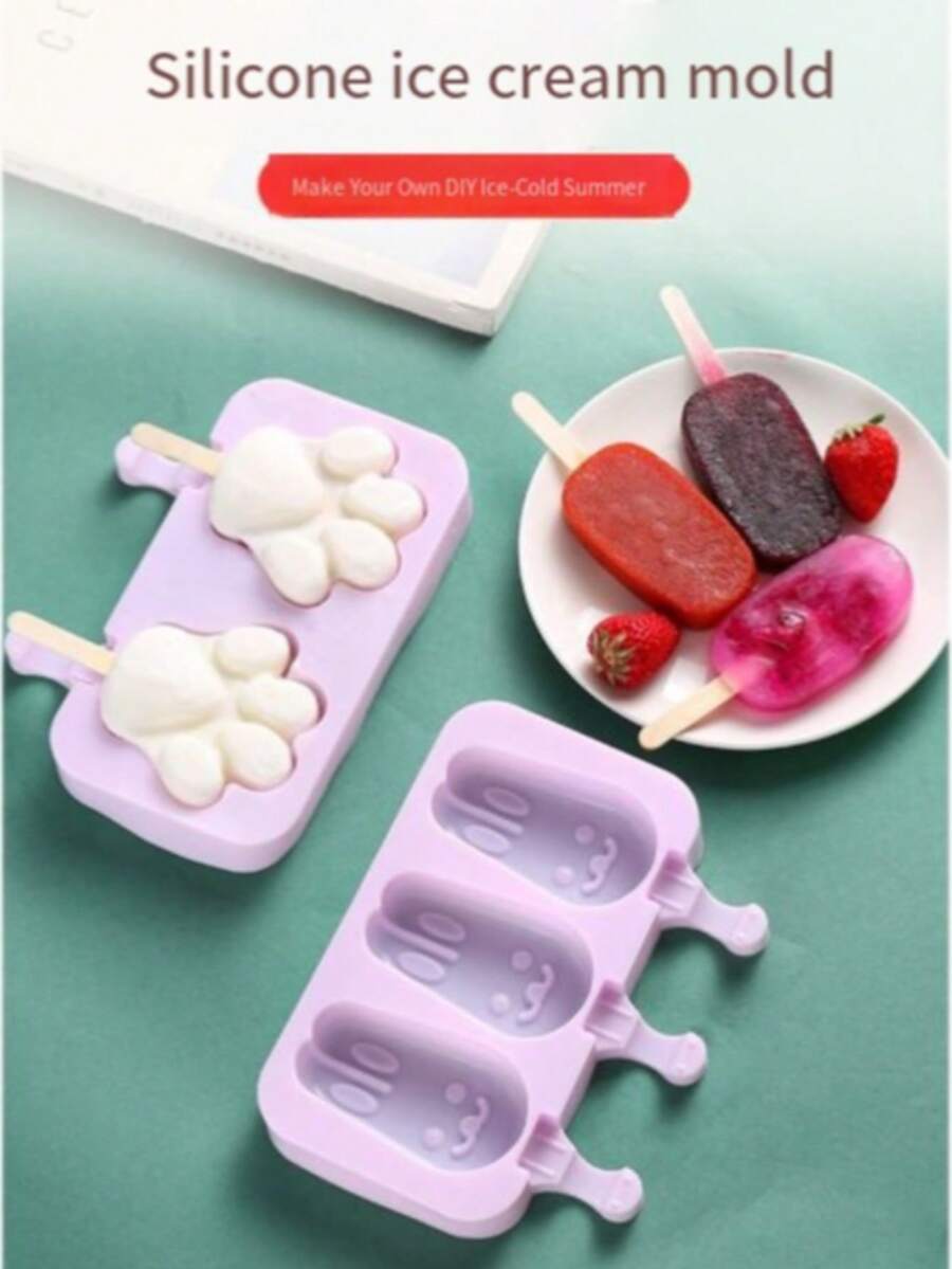 Silicone Ice Cream Mold With Lid - DIY Creative Ice Pop Maker - Multicolor - View 1