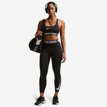 Nike Pro Mid Rise 7/8 Tight Women's Black/White/White IB9142-010 - 黑與白 - 查看 3