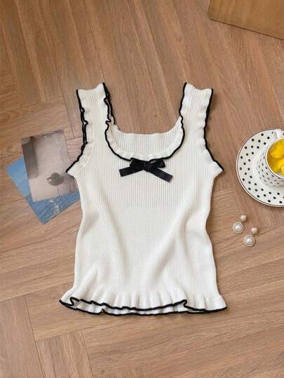 Áo tank top không tay in hoa dành cho nữ, kiểu dáng tối giản, thanh lịch, đa năng, thích hợp mặc hàng ngày.