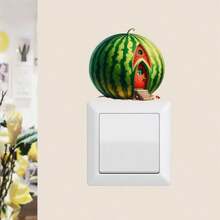1pc Modern Watermelon House Light Switch Cover Sticker - Self-Adhesive Removable PVC Wall Decal For Living Room, Bedroom, Bathroom - Home Decor, With Watermelon Pattern Design, Single Use, Easy Apply - A - View 3