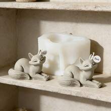1pc Fox Candle Mold, Animal Fox Silicone Mold For Candle, Soap, Plaster, Epoxy Resin, DIY Crafts - Forest Animal-Themed Design For Home Decoration, Animal Lover Gifts, DIY Craft Making - Fox - View 4