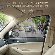 4pcs Foldable Magnetic Car Windshield Sun Shade, Portable Car Window Curtain Set, Effective Sun Blocking, Glare Reduction, Interior Protection, Suitable For Daily Use, Travel, Commuting, Outdoor Activities, Essential For Summer - A - View 8