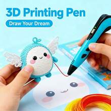3D Printing Pen Creative Graffiti DIY Upgrade Edition, Album + Base + 3 Meters 10 Colors, Fast Heating With USB Power Supply, Durable Material. 3D Printing Pen Is Suitable For Children's 3D Painting Education, An Educational Toy, Suitable As A Gift For The Start Of The School Year, Party Gifts, Birthday Gifts For Boys And Girls. - Blue -upgraded version - 查看 1