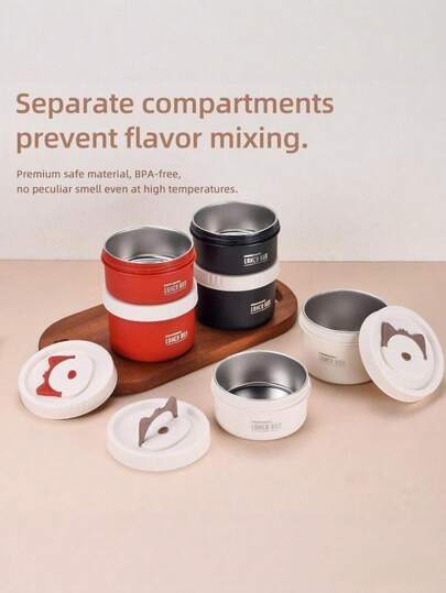 Hộp cơm bento hình tai mèo nhiều màu sắc, hộp cơm giữ nhiệt hình tai mèo dễ thương, hộp đựng thức ăn nhiều lớp dùng được trong lò vi sóng dành cho học sinh và nhân viên văn phòng, hộp cơm giữ nhiệt tròn di động kèm bát súp, hộp cơm bento giữ nhiệt chống rò rỉ dùng được trong lò vi sóng dành cho văn phòng và trường học