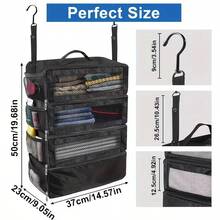 Bolsa de almacenamiento de equipaje, bolsa organizadora de maleta de viaje, estante de viaje portátil colgante, compartimento de clasificación rápida de equipaje de mano plegable colgante, accesorios de viaje - Multicolor - Ver 4