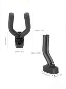 Set Of 3 Guitar Hooks Designed For Hanging Ukuleles, Guitars, Lutes, And Various Other Musical Instruments - Black - View 6
