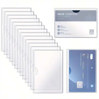 16 chiếc bao bảo vệ thẻ tín dụng và thẻ ghi nợ trong suốt, dùng đựng danh thiếp, thẻ ID, chất liệu nhựa PVC mềm chống thấm nước.